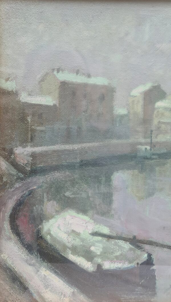 Giacinto Galbiati - Neve sul naviglio a Milano - immagine 3