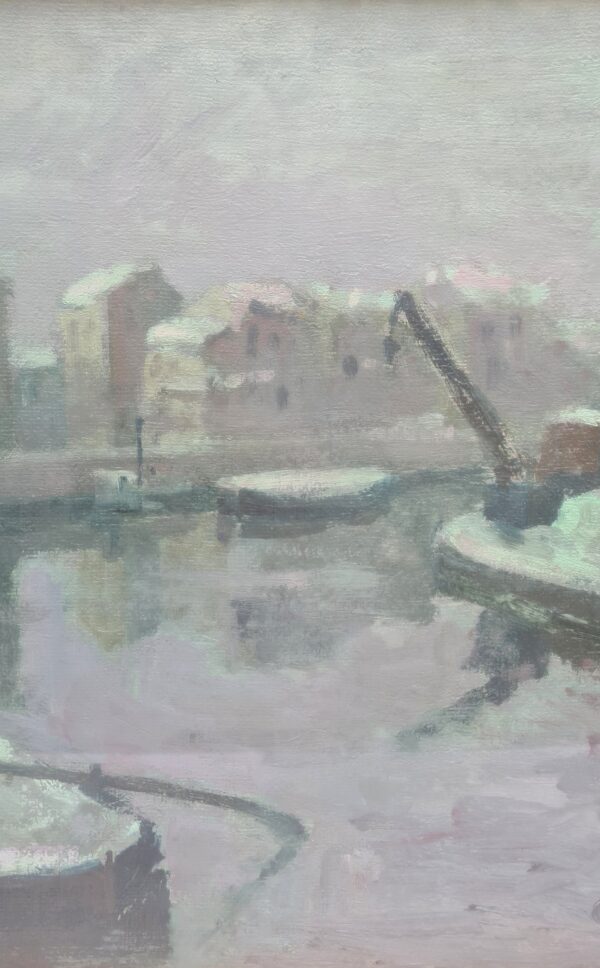 Giacinto Galbiati - Neve sul naviglio a Milano - immagine 5
