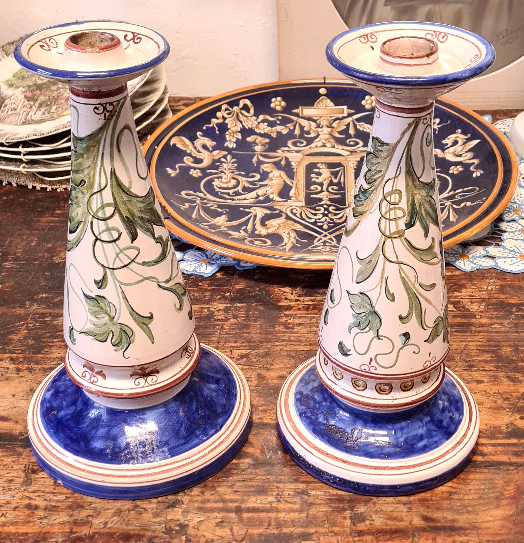Coppia Candelieri Antica Deruta
